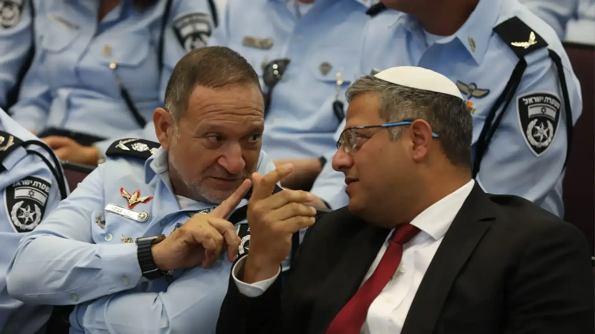 השר לביטחון לאומי איתמר בן גביר והמפכ"ל קובי שבתאי
