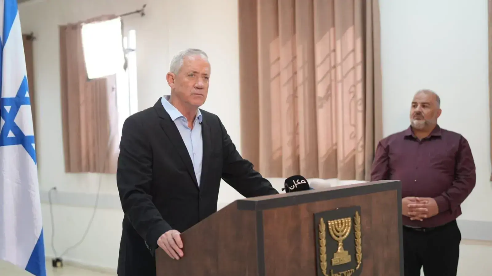 בני גנץ ומנסור עבאס בטירה.23 באוגוסט 2023 בני גנץ ומנסור עבאס בטירה.23 באוגוסט 2023