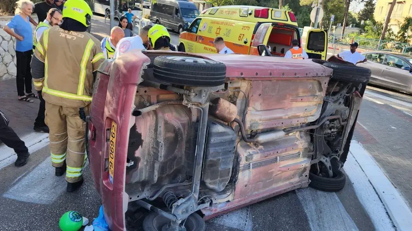 חילוץ לכודה מתאונת דרכים בנוף הגליל. 8 בספטמבר 2023