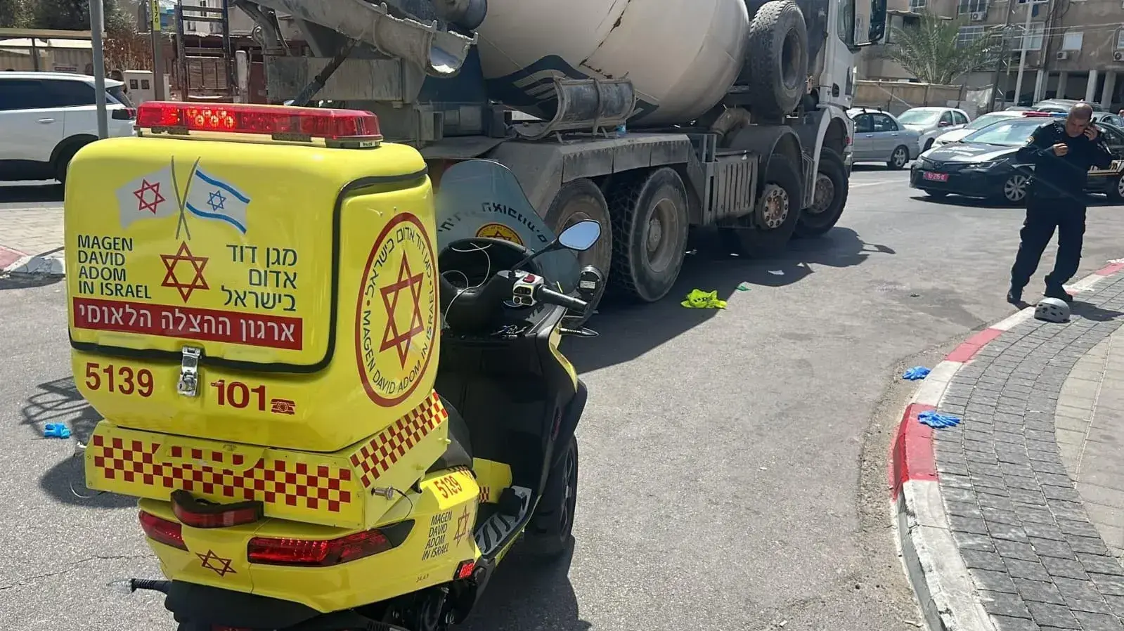 זירת התאונה בבת ים, 8 בספטמבר 2023