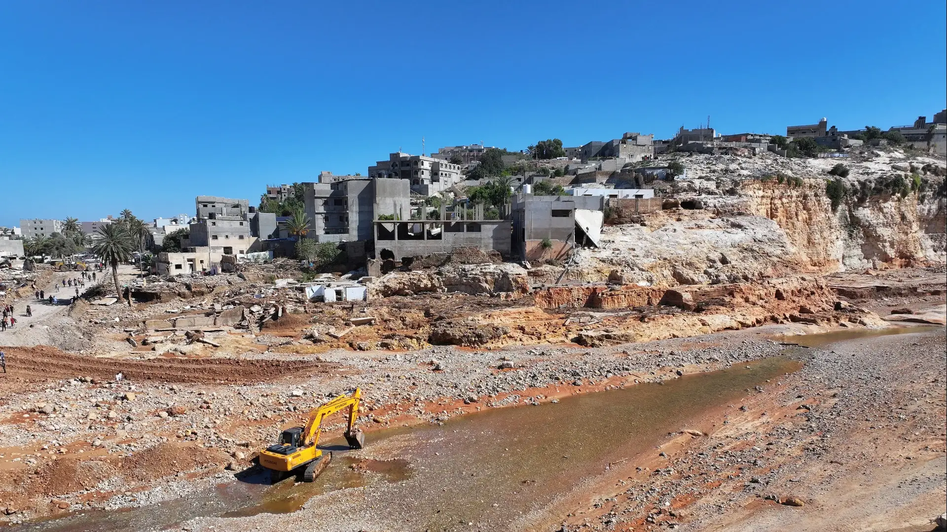 נזקי השיטפונות בעיר דרנה, לוב, 13 בספטמבר 2023