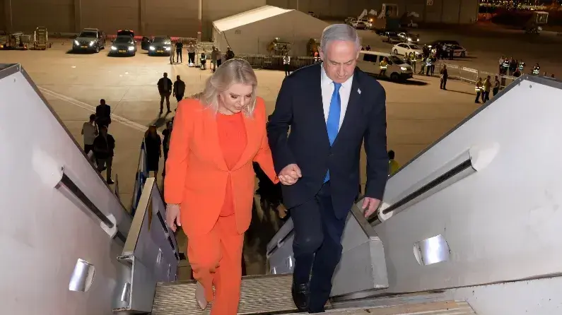 נתניהו ממריא לארצות הברית לפגישתו עם ביידן בעצרת האו"ם בניו יורק. 18 בספטמבר 2023