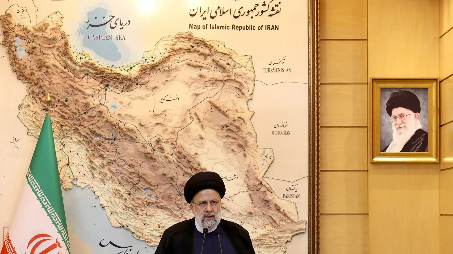 נשיא איראן איברהים ראיסי לפני המראתו לעצרת הכללית של האו"ם בניו יורק, 17 בספטמבר 2023