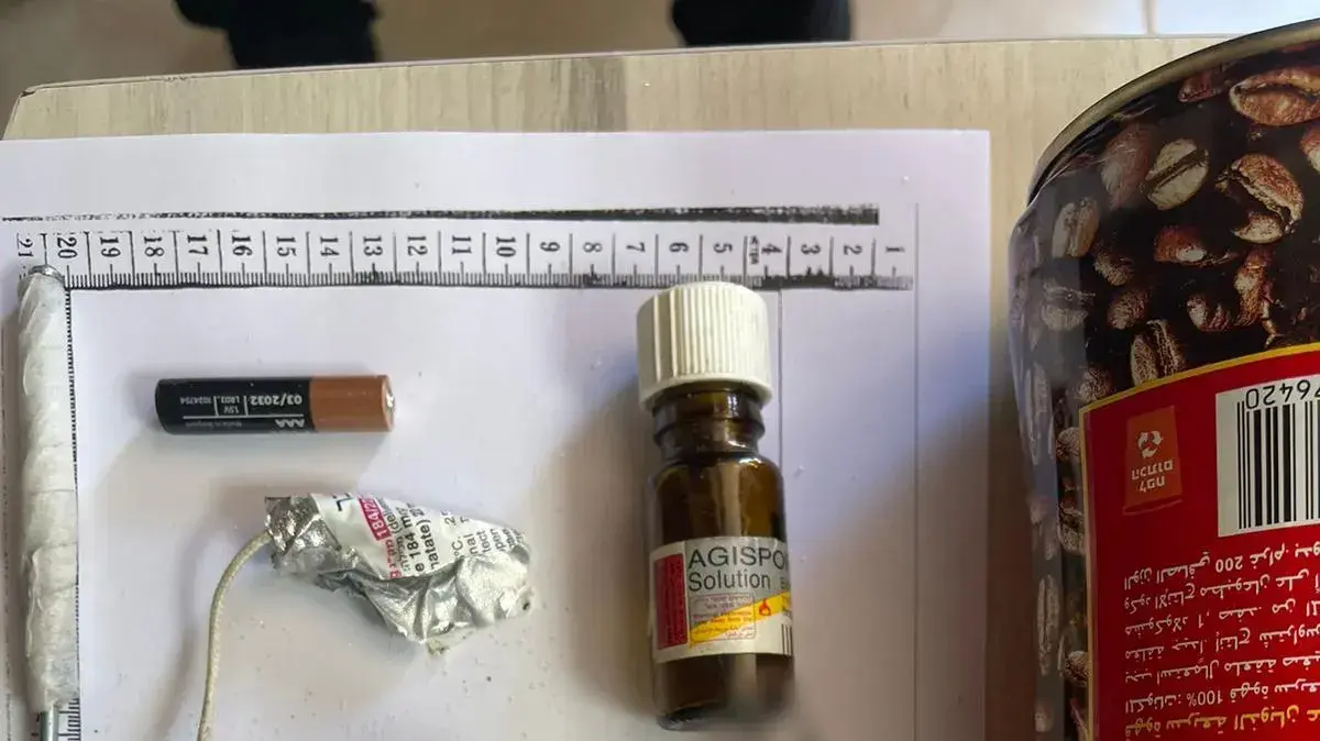 מטען החבלה שהוכן על ידי האסיר מטען החבלה שהוכן על ידי האסיר