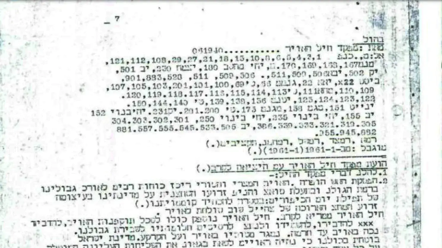 מברק מפקד חיל האוויר בני פלד בפרוץ מלחמת יום הכיפורים
מברק מפקד חיל האוויר בני פלד בפרוץ מלחמת יום הכיפורים