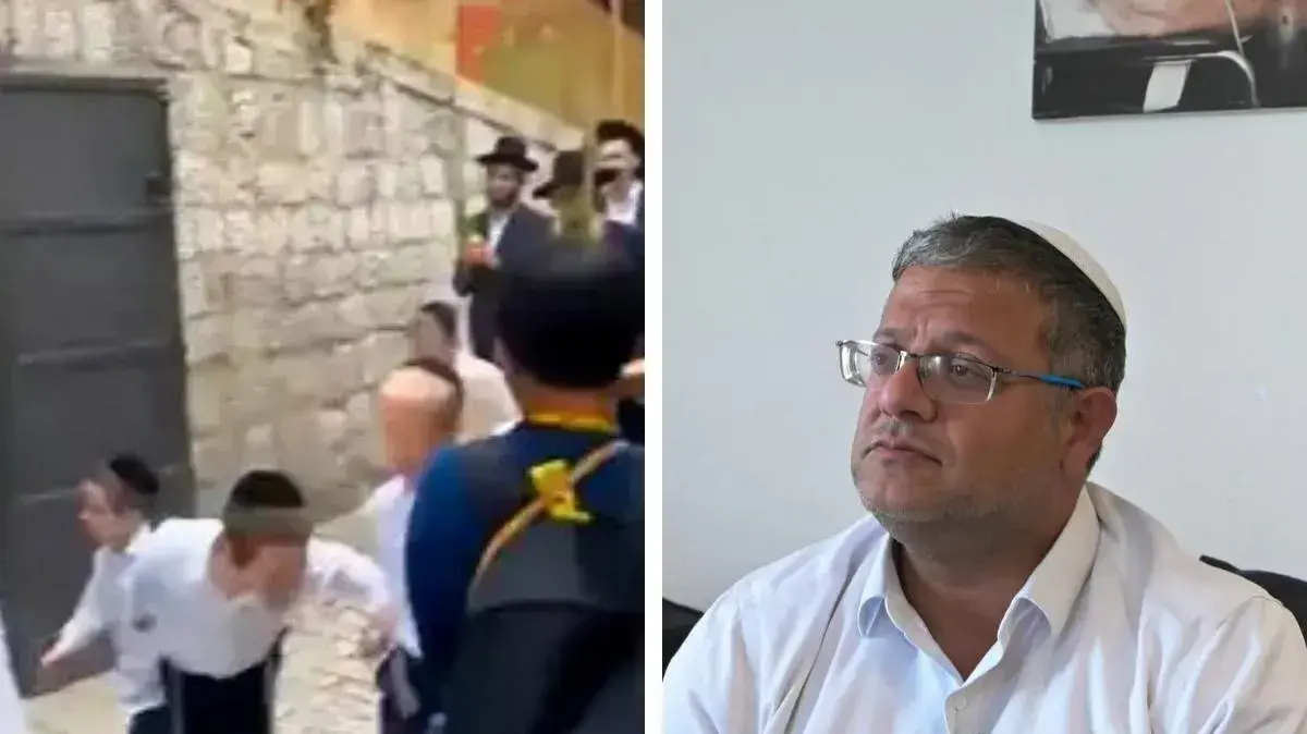 איתמר בן גביר | חרדים יורקים לעבר צליינים בירושלים איתמר בן גביר | חרדים יורקים לעבר צליינים בירושלים