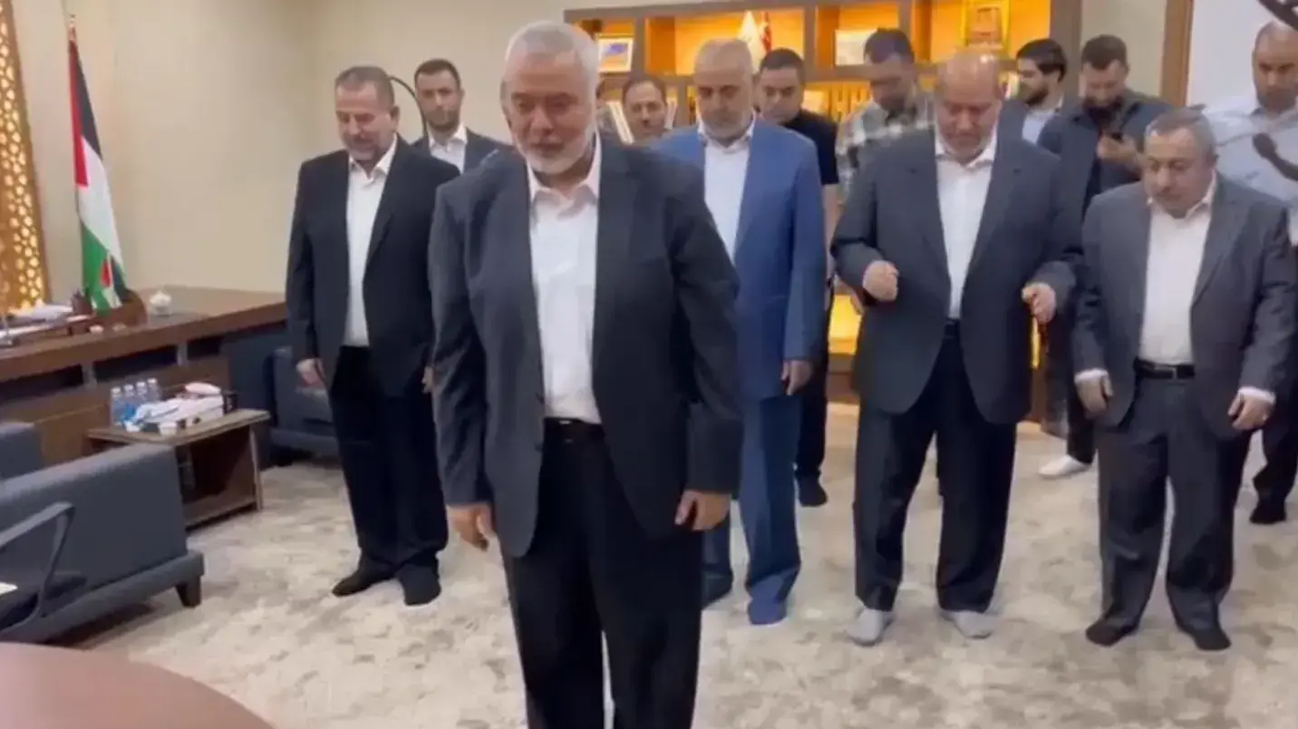 בכירי חמאס בתפילת הודיה על הניצחון. 7 באוקטובר 2023 בכירי חמאס בתפילת הודיה על הניצחון. 7 באוקטובר 2023