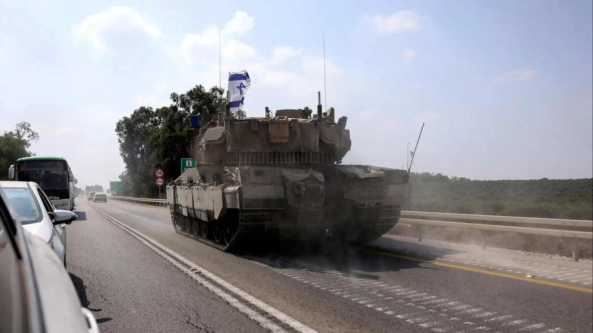 טנק של צה"ל באזור שדרות, 8 באוקטובר 2023
