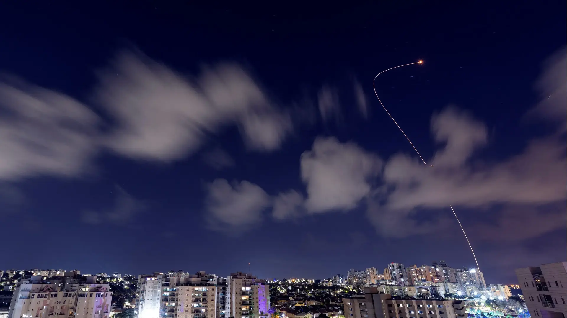 יירוט רקטה מעזה מעל אשקלון, 13 באוקטובר 2023 יירוט רקטה מעזה מעל אשקלון, 13 באוקטובר 2023