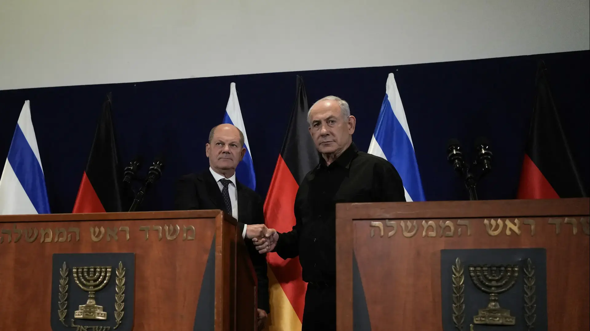 ראש הממשלה בנימין נתניהו עם קנצלר גרמניה אולף שולץ