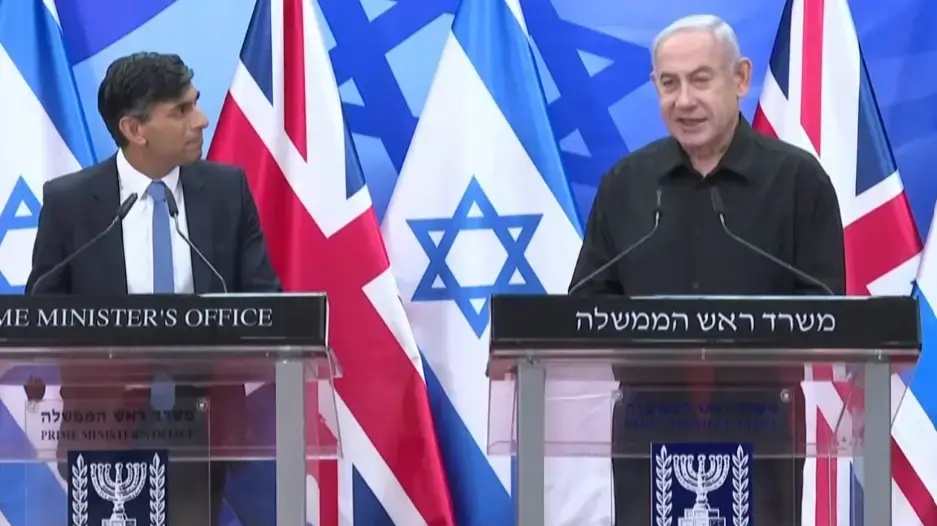 ראש הממשלה בנימין נתניהו נפגש ראש ממשלת בריטניה רישי סונאק, שנחת בישראל. 19 באוקטובר 2023 ראש הממשלה בנימין נתניהו נפגש ראש ממשלת בריטניה רישי סונאק, שנחת בישראל. 19 באוקטובר 2023