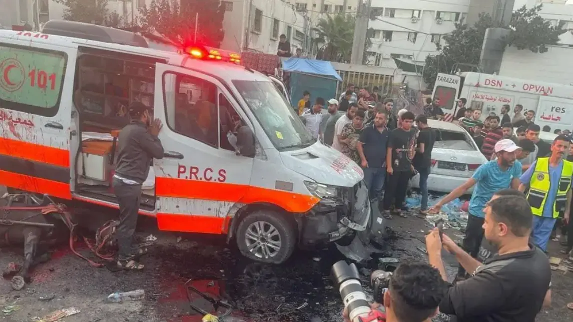 אמבולנס שהופצץ על ידי צה"ל בעזה אמבולנס שהופצץ על ידי צה"ל בעזה