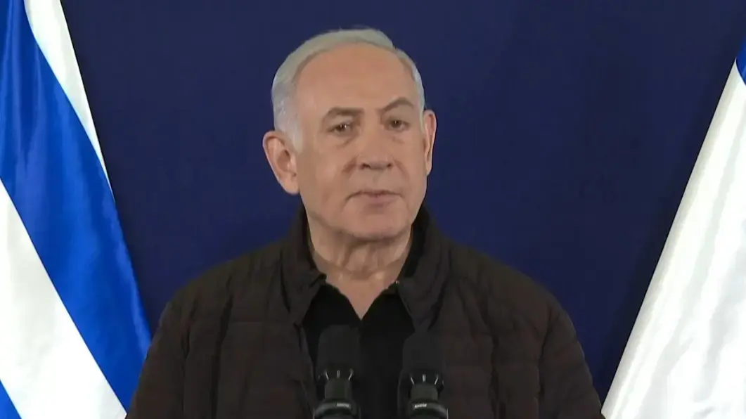 ראש הממשלה בנימין נתניהו בהצהרה. 11 בנובמבר 2023