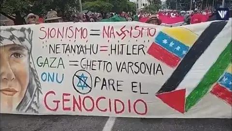 הפגנה פרו פלסטינאית בונצואלה הפגנה פרו פלסטינאית בונצואלה