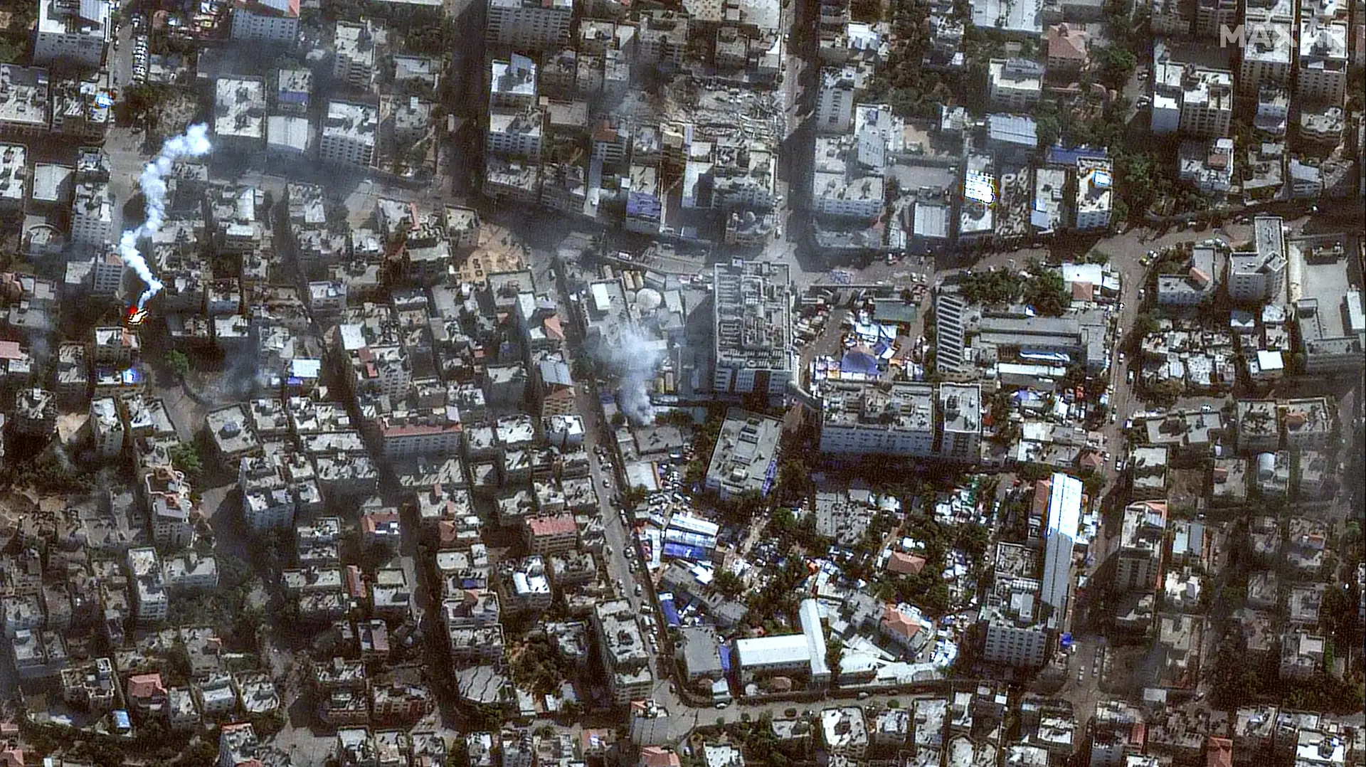 תצלום אוויר, בית החולים שיפא בעזה תצלום אוויר, בית החולים שיפא בעזה