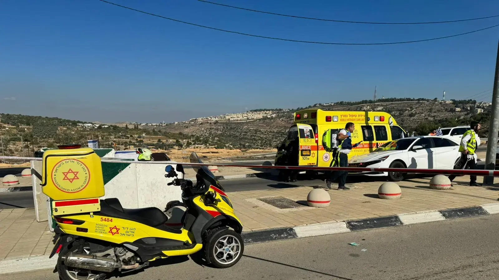 זירת הפיגוע ליד מחסום המנהרות בירושלים, 16 בנובמבר 2023 זירת הפיגוע ליד מחסום המנהרות בירושלים, 16 בנובמבר 2023