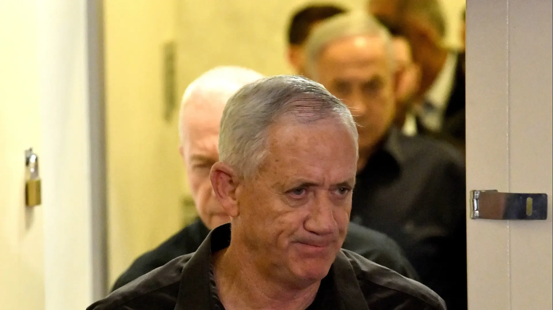 בני גנץ בהצהרה לתקשורת, 18 בנובמבר 2023 בני גנץ בהצהרה לתקשורת, 18 בנובמבר 2023