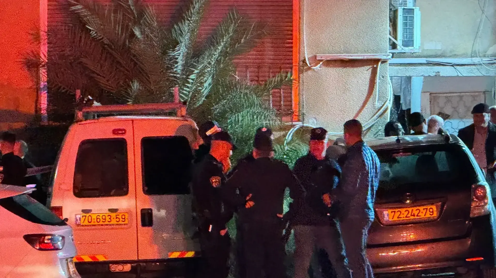 זירת הרצח הכפול בעין הים בחיפה, 9 בדצמבר 2023 זירת הרצח הכפול בעין הים בחיפה, 9 בדצמבר 2023