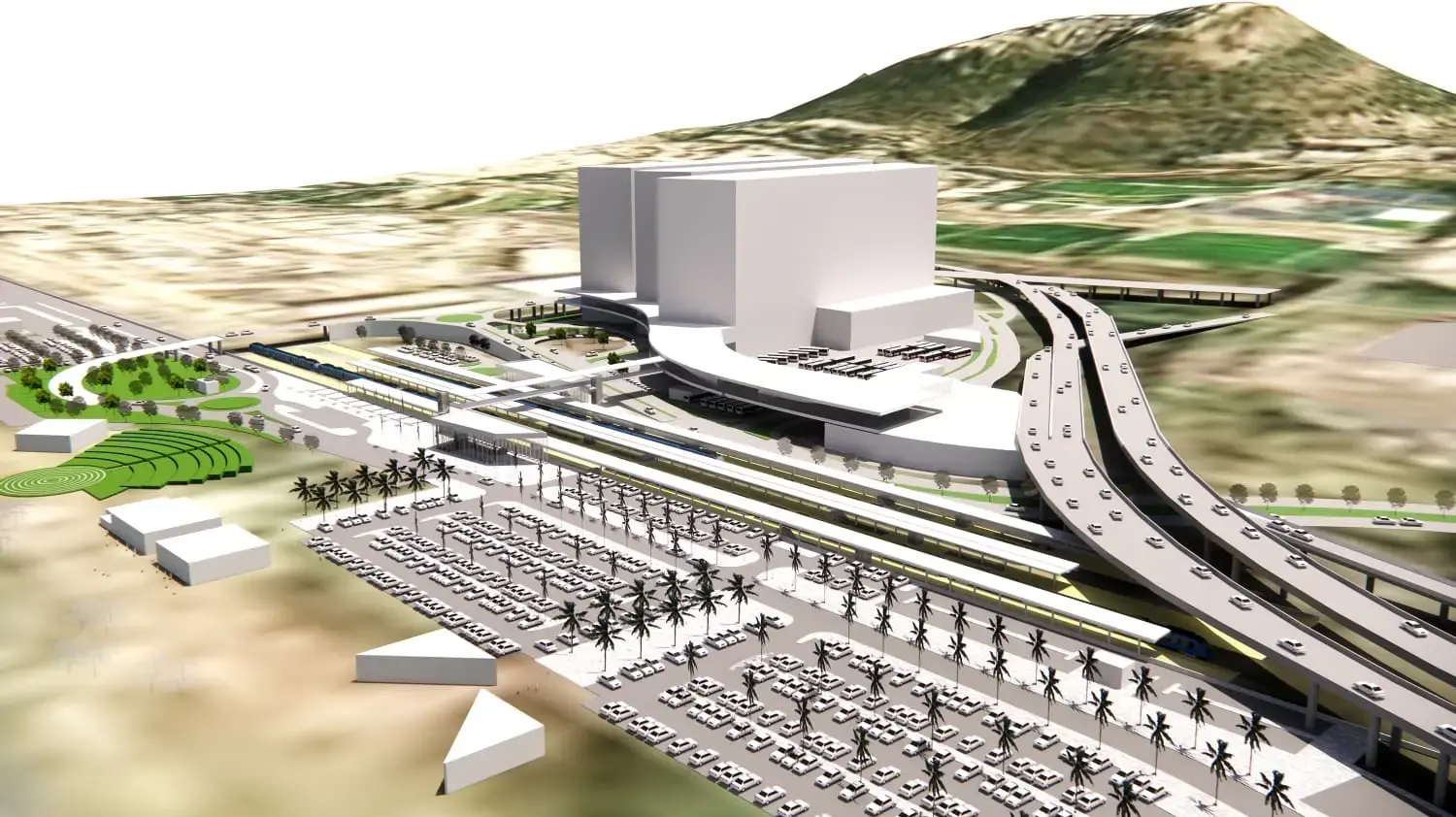 תחנת הרכבת חוף הכרמל לאחר הכפלת מסילת החוף מחיפה לשפיים