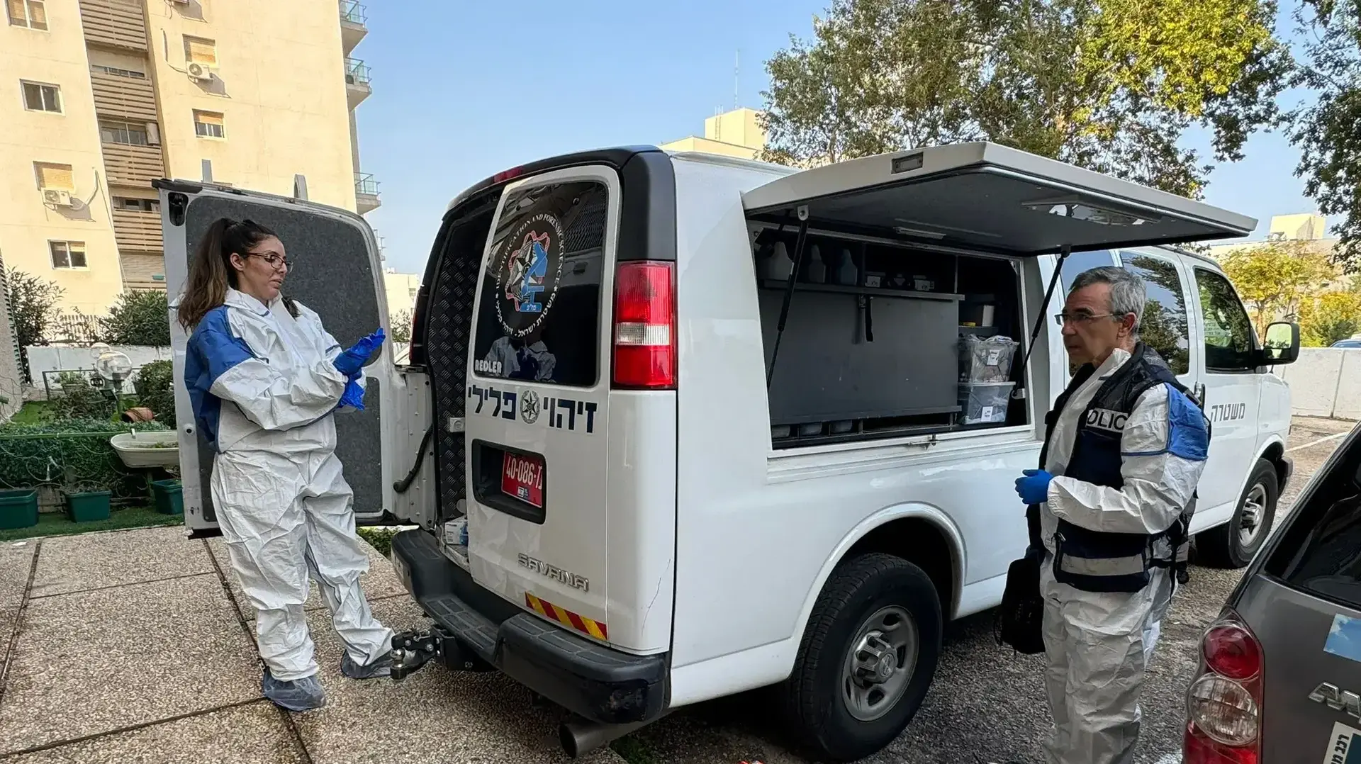זירת רצח רחל בוחבוט, חיפה, 28 בדצמבר 2023 זירת רצח רחל בוחבוט, חיפה, 28 בדצמבר 2023
