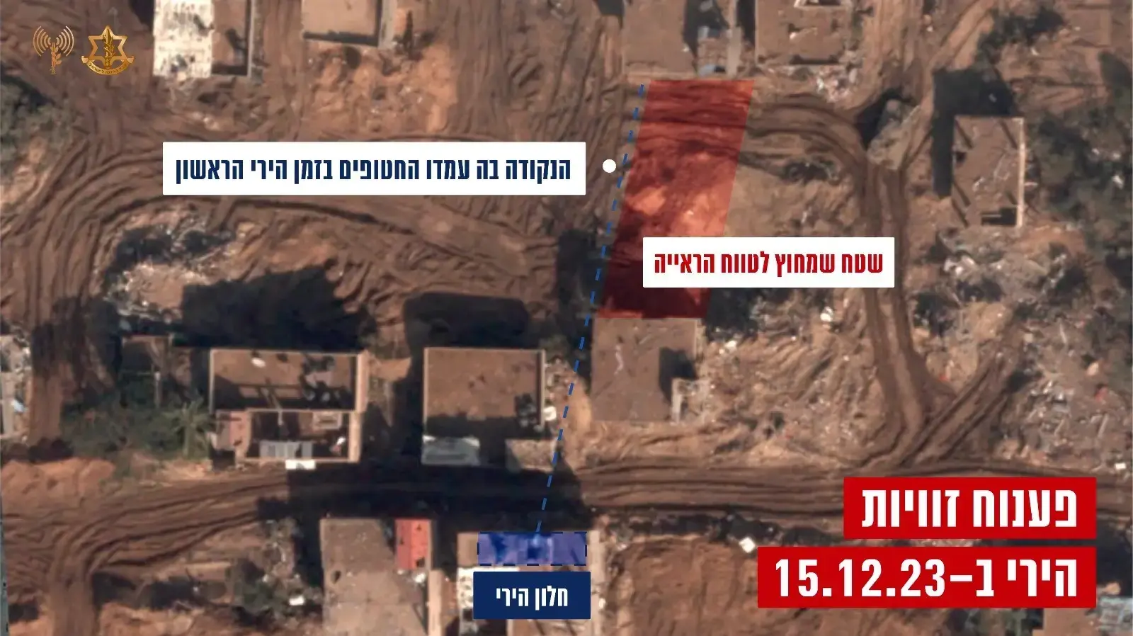 צילום אווירי של המרחב בו בוצע הירי צילום אווירי של המרחב בו בוצע הירי