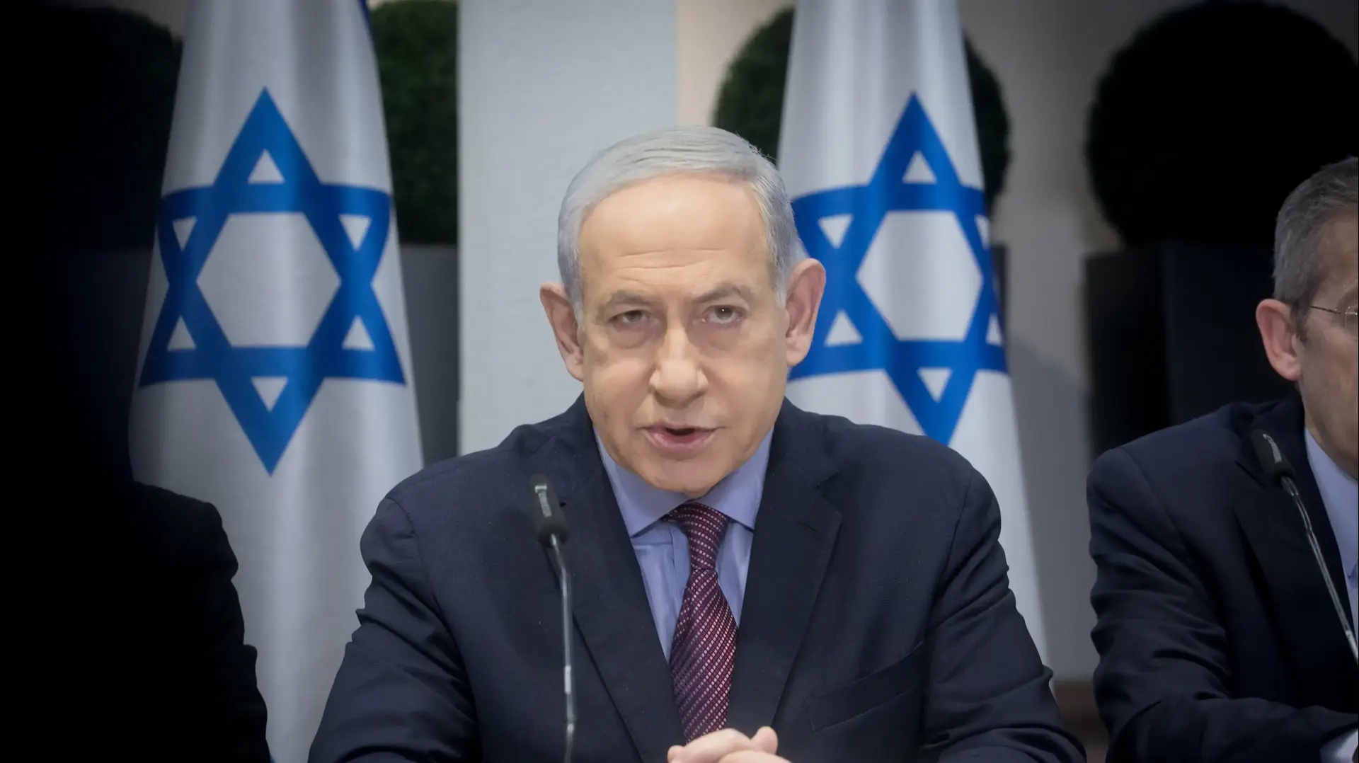ראש הממשלה בנימין נתניהו בישיבת ממשלה, הקריה, תל אביב. 31 בדצמבר 2023 ראש הממשלה בנימין נתניהו בישיבת ממשלה, הקריה, תל אביב. 31 בדצמבר 2023
