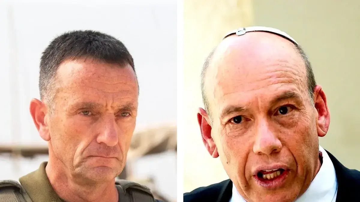 הרמטכ"ל הרצי הלוי ומבקר המדינה מתניהו אנגלמן