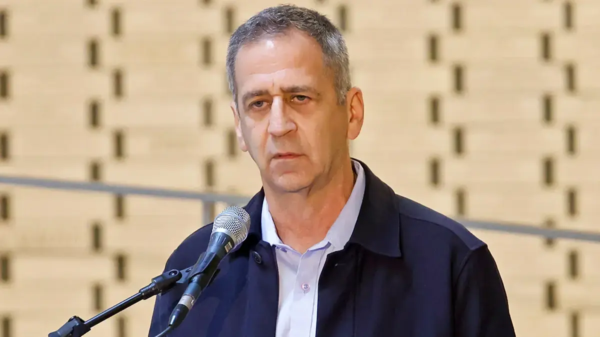 אביב כוכבי בטקס אזכרה לחללי מחלקת הל״ה בהיכל ההנצחה בהר הרצל, 15 בינואר 2024