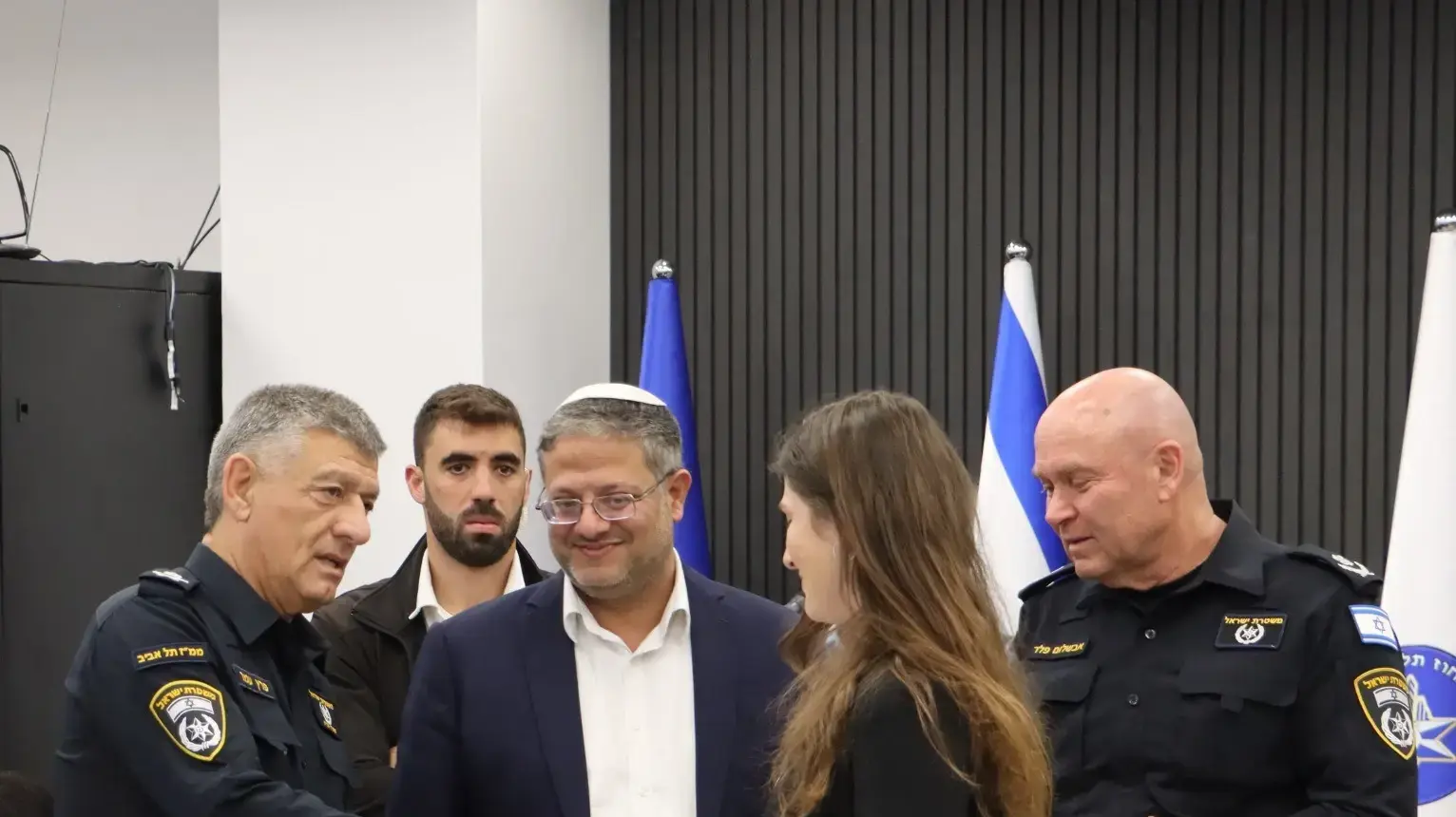 השר לביטחון פנים איתמר בן גביר, במהלך טקס השבעת מתגייסים חדשים למשטרת ישראל השר לביטחון פנים איתמר בן גביר, במהלך טקס השבעת מתגייסים חדשים למשטרת ישראל