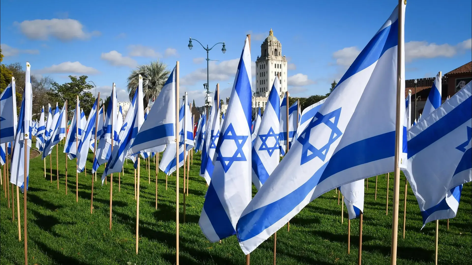 מיצג הדגלים Flags For Israel בלוס אנג'לס