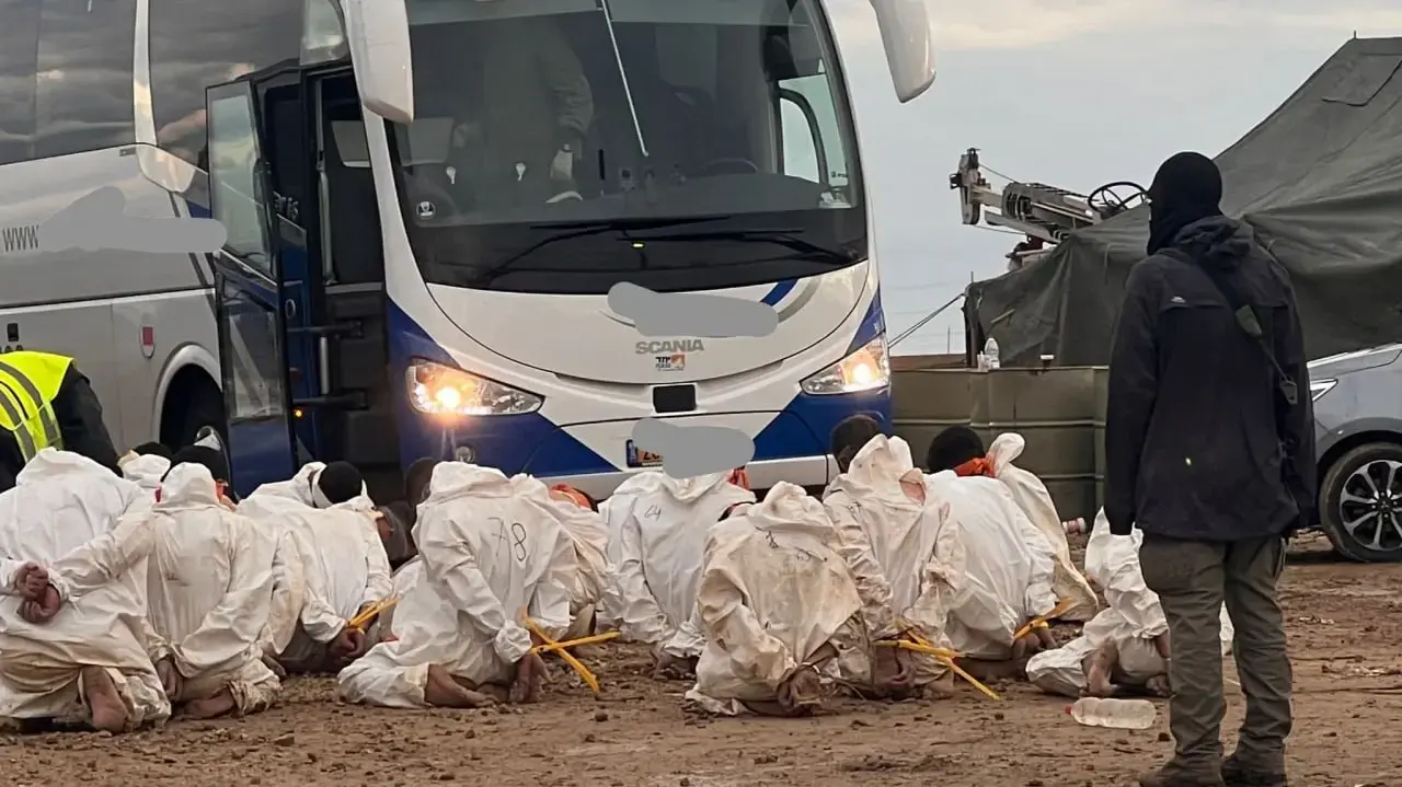 עצירת משאיות סיוע הומניטרי לעזה דרך מעבר רפיח. 28 בינואר 2024