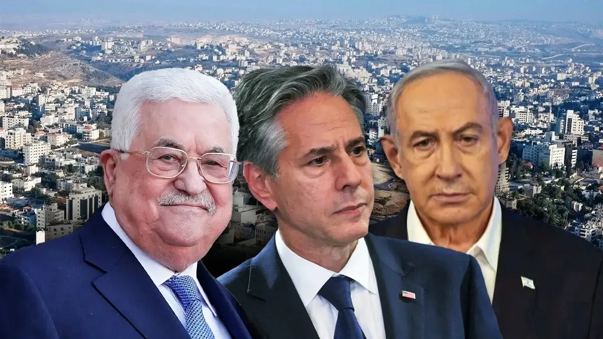 ראש ממשלת ישראל בנימין נתניהו | שר החוץ של ארה"ב אנתוני בלינקן | יו"ר הרשות הפלסטינית אבו מאזן ראש ממשלת ישראל בנימין נתניהו | שר החוץ של ארה"ב אנתוני בלינקן | יו"ר הרשות הפלסטינית אבו מאזן