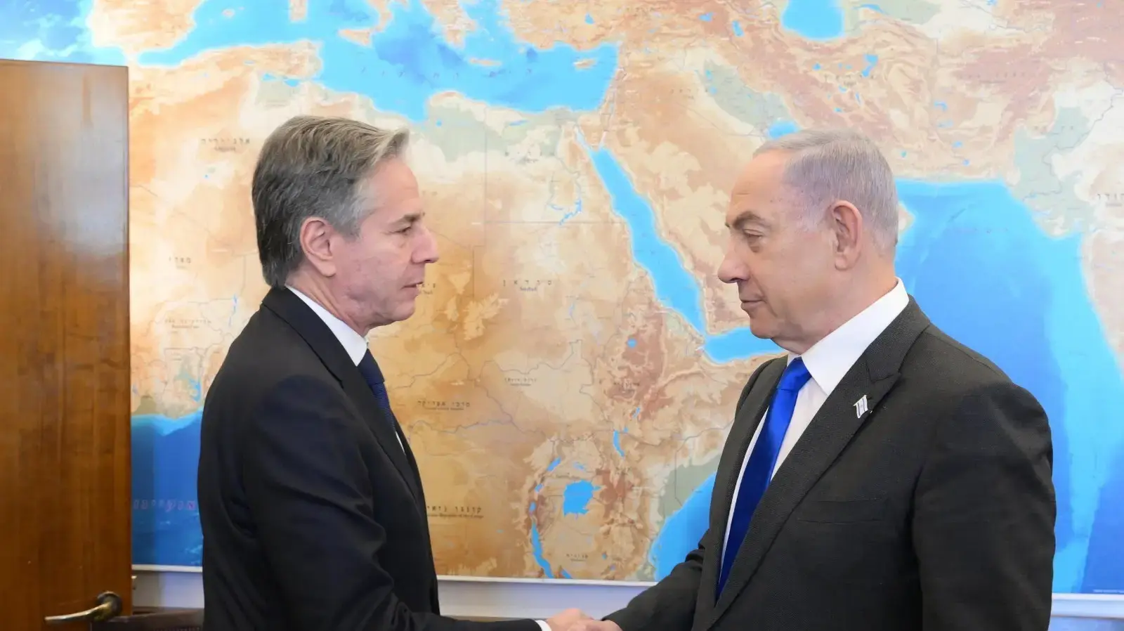 ראש הממשלה בנימין נתניהו נפגש עם מזכיר המדינה של ארצות הברית אנתוני בלינקן. 7 בפברואר 2024 ראש הממשלה בנימין נתניהו נפגש עם מזכיר המדינה של ארצות הברית אנתוני בלינקן. 7 בפברואר 2024
