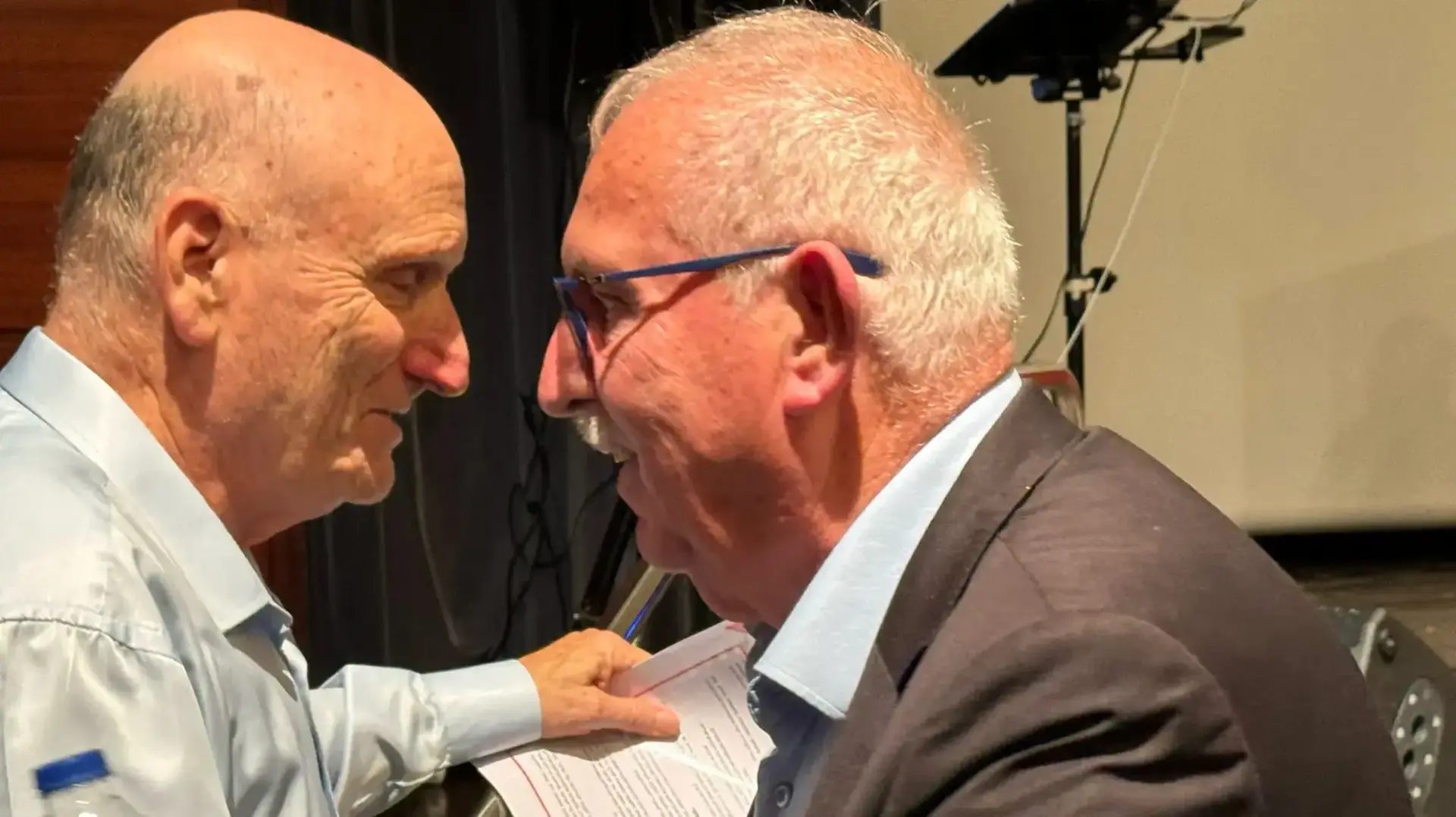 יעקב בורובסקי, מתמודד לראשות העיר חיפה, עם אלוף יצחק בריק יעקב בורובסקי, מתמודד לראשות העיר חיפה, עם אלוף יצחק בריק