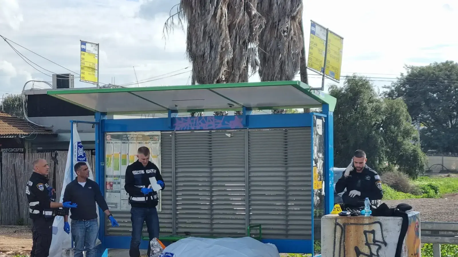 זירת הפיגוע בצומת ראם, 16 בפברואר 2024 זירת הפיגוע בצומת ראם, 16 בפברואר 2024