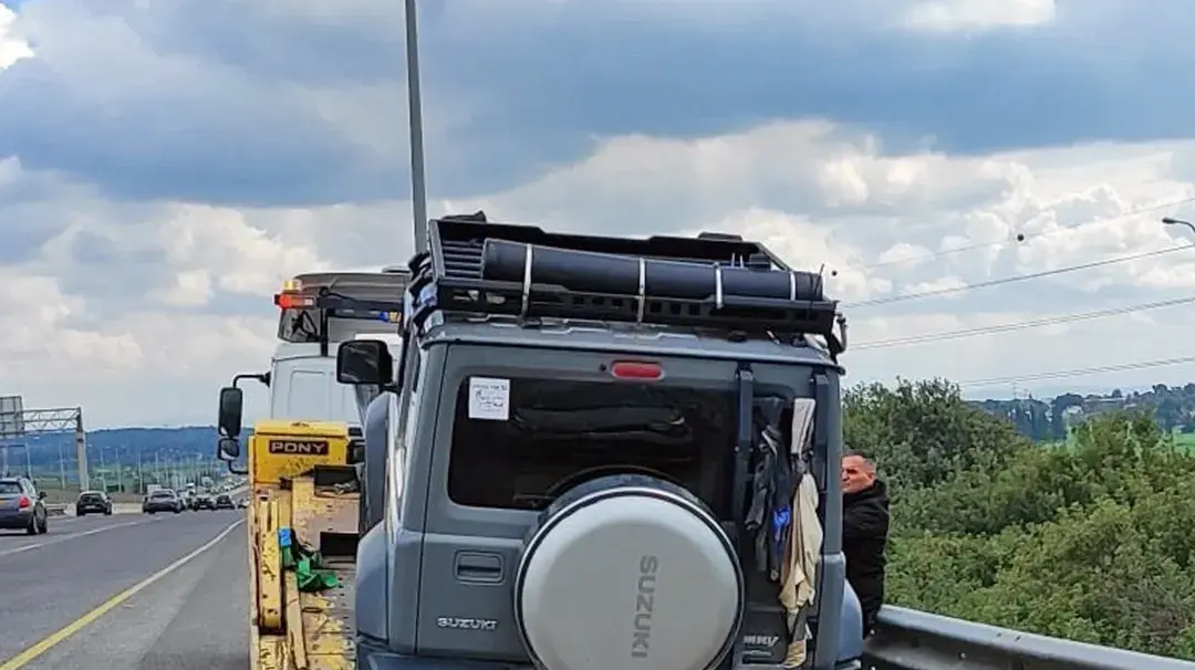 סיכול גניבת ג'יפ סוזוקי ג'ימני לאחר שנגמר הדלק לגנב, כביש 1, פברואר 2024