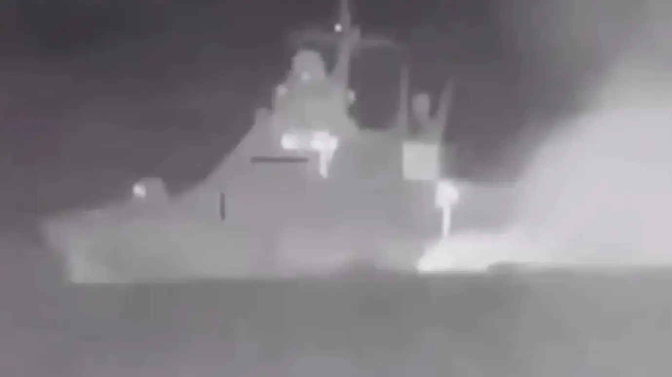 הספינה סרגיי קוטוב הרוסית מותקפת על ידי כלי שיט אוקראיניים בים השחור, 5 במרץ 2024