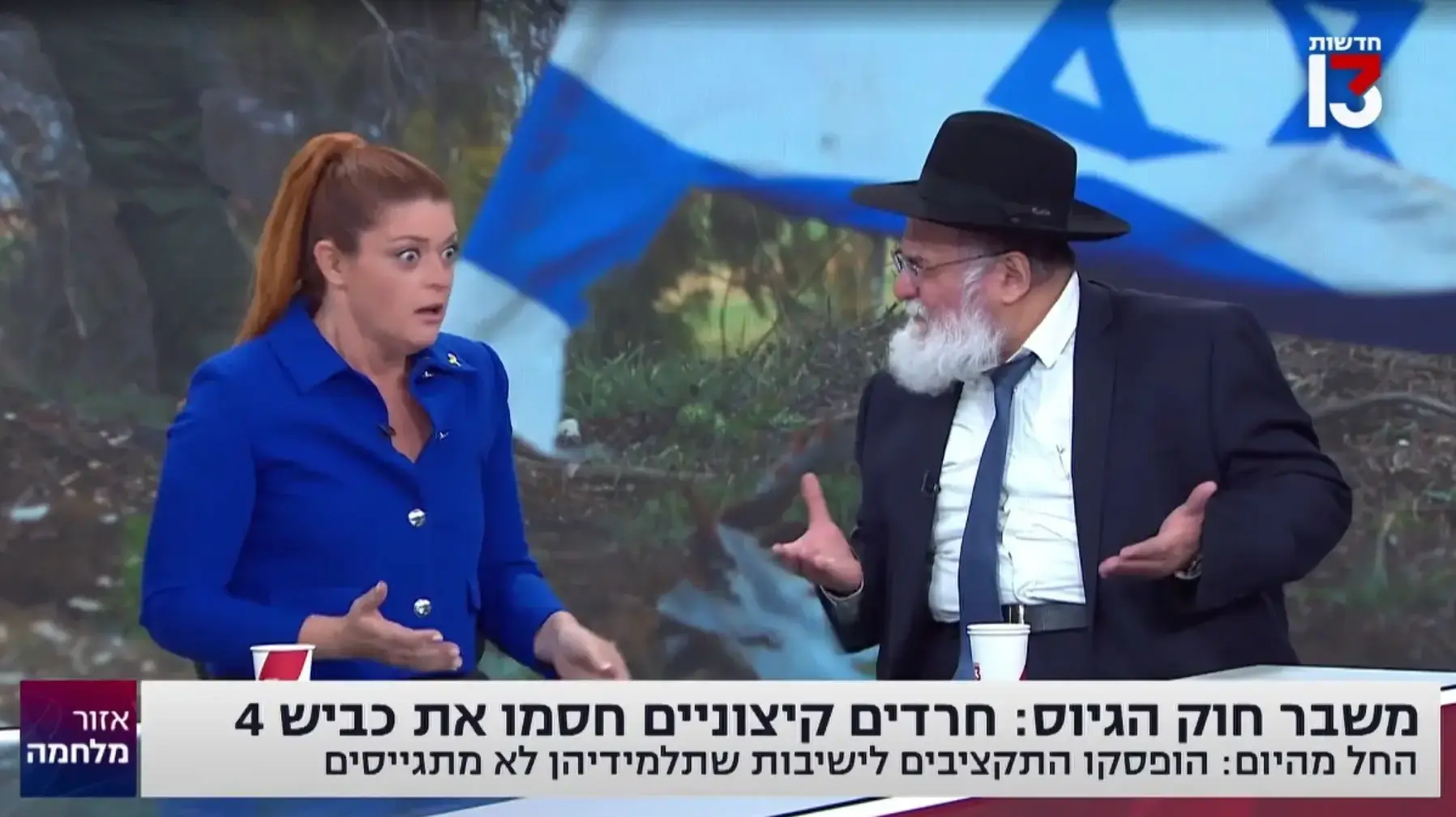 נגה ניר נאמן ובועז נקי, אזור מלחמה בערוץ 13 ב-1 באפריל נגה ניר נאמן ובועז נקי, אזור מלחמה בערוץ 13 ב-1 באפריל