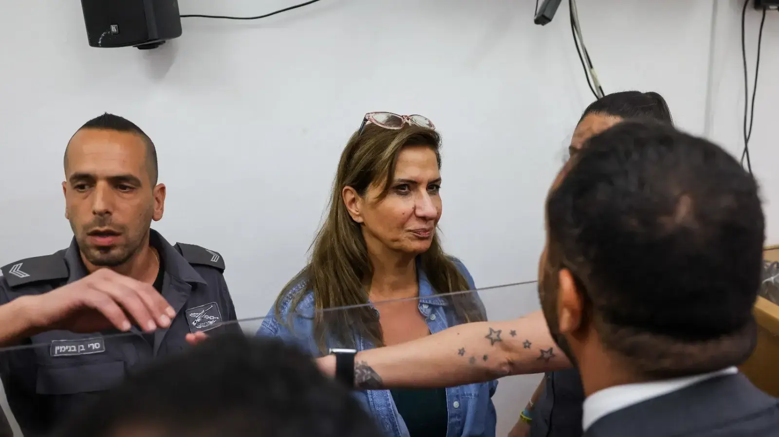 פרופ' נדירה שלהוב-קיבורקיאן בדיון הארכת מעצר בבית משפט השלום בירושלים, 19 באפריל 2024
