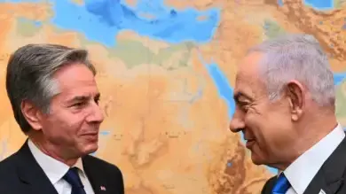 ראש הממשלה בנימין נתניהו ומזכיר המדינה של ארה"ב אנתוני בלינקן נפגשים בלשכת רה"מ בירושלים.