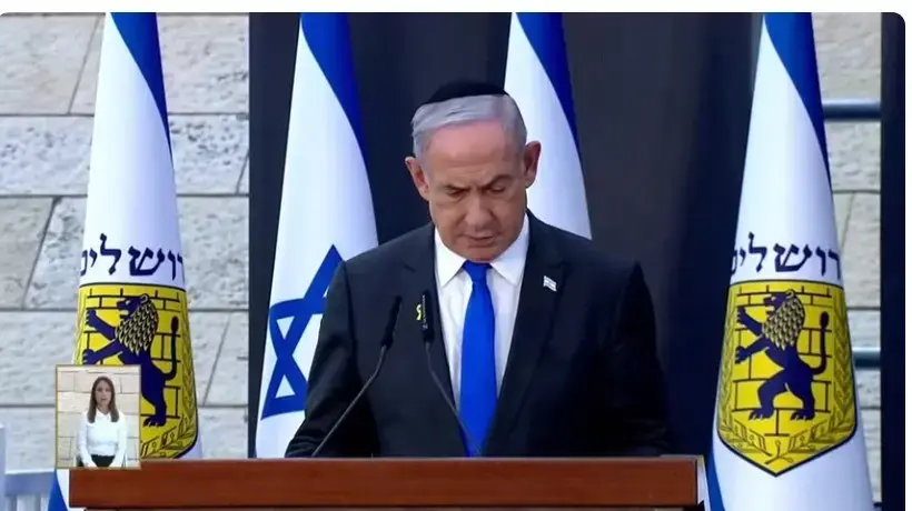 בנימין נתניהו- ראש הממשלה בטקס זיכרון לחללי מערכות ישראל ביד לבנים 12 במאי 2024