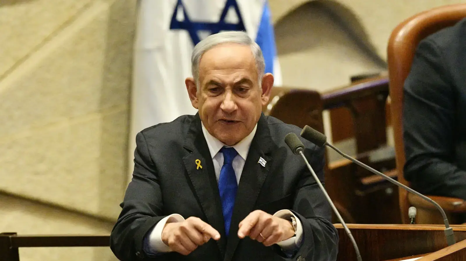 בנימין נתניהו במליאת הכנסת 287 במאי 2024 בנימין נתניהו במליאת הכנסת 287 במאי 2024