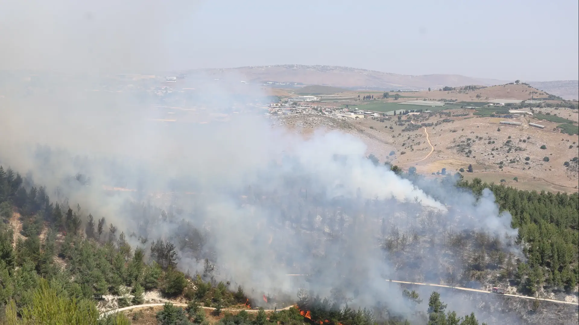 שריפה שנגרמה מהתלקחות שיירי טיל פטריוט, יעיר ביריה, 5 ביוני 2024 שריפה שנגרמה מהתלקחות שיירי טיל פטריוט, יעיר ביריה, 5 ביוני 2024