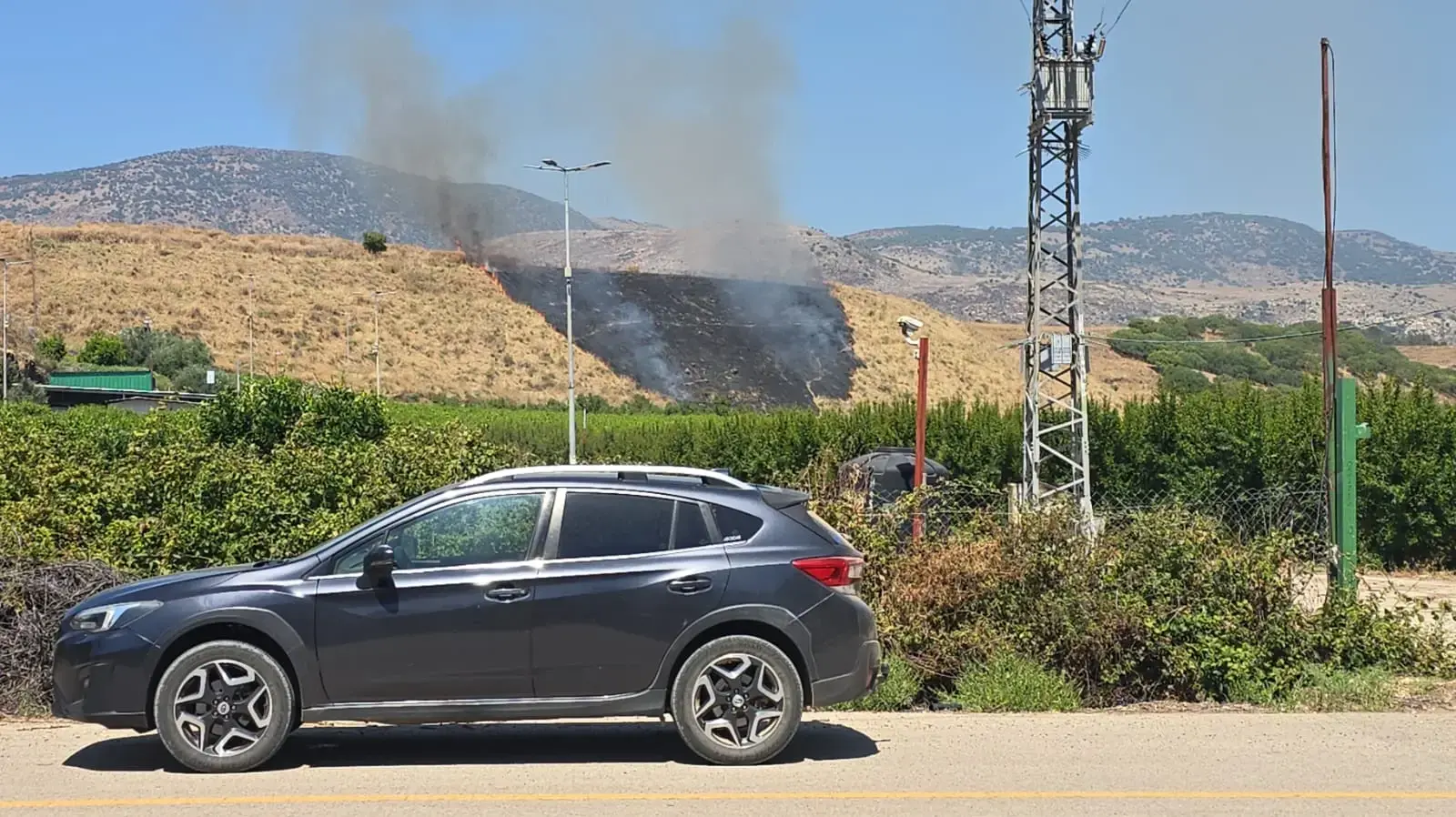 שריפה בתל חצור שריפה בתל חצור