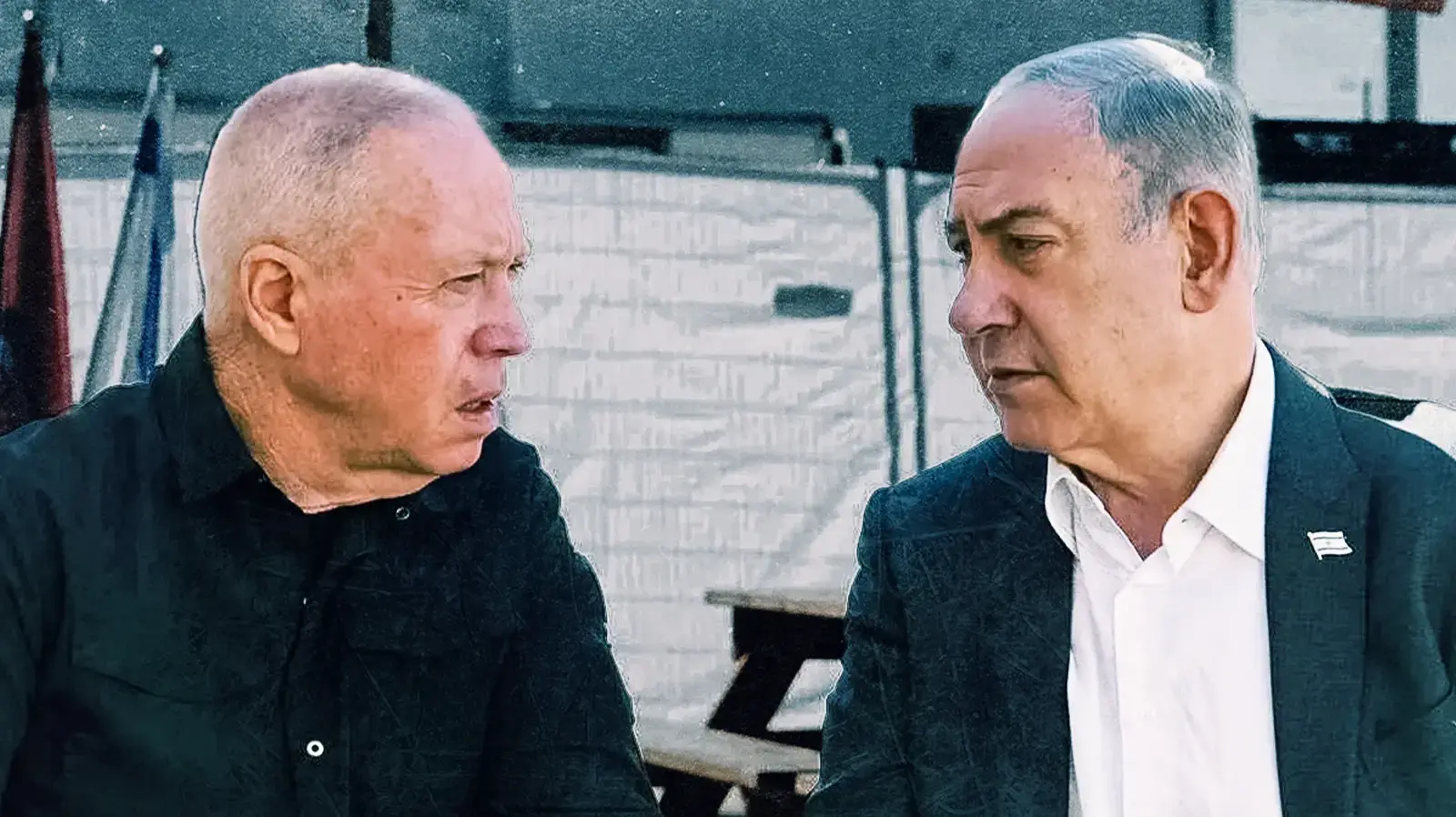ראש הממשלה בנימין נתניהו ושר הביטחון יואב גלנט בישיבת הממשלה שהתקיימה בבסיס ג׳וליס, 11 בפברואר 2024 ראש הממשלה בנימין נתניהו ושר הביטחון יואב גלנט בישיבת הממשלה שהתקיימה בבסיס ג׳וליס, 11 בפברואר 2024