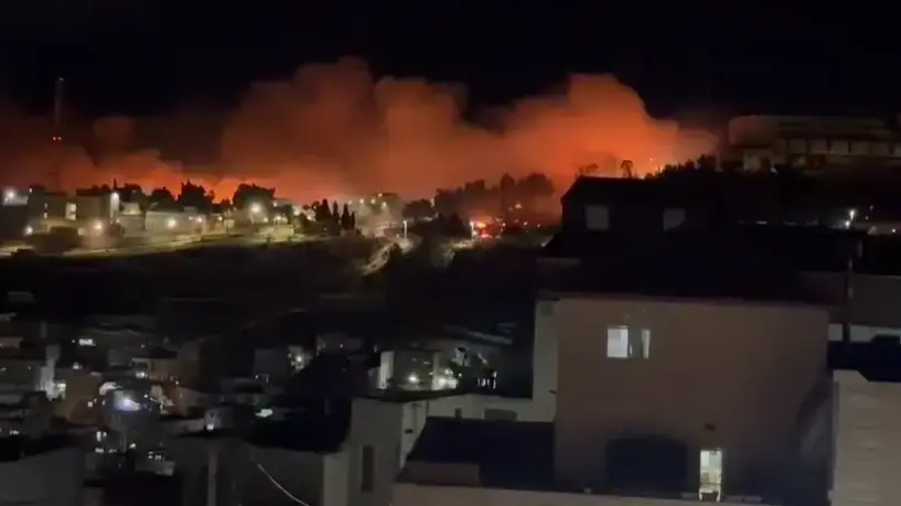 שריפה באזור הר הצופים בירושלים