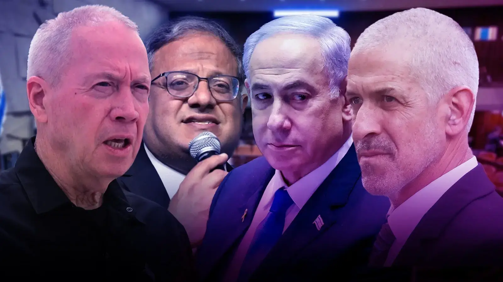 רונן בר, בנימין נתניהו, איתמר בן גביר, יואב גלנט רונן בר, בנימין נתניהו, איתמר בן גביר, יואב גלנט