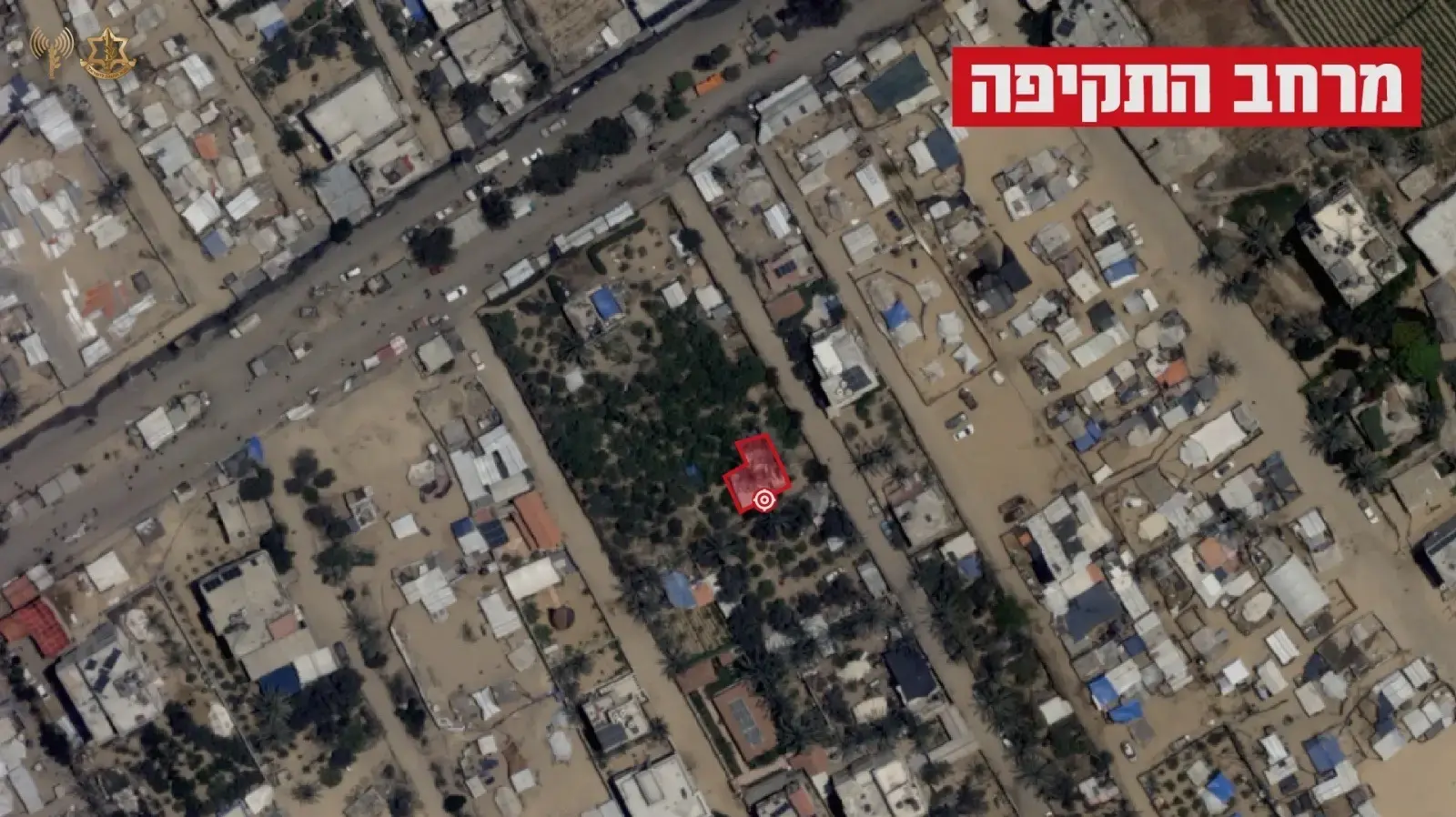 מרחב התקיפה בניסיון החיסול של מוחמד דף, 13 ביולי 2024 מרחב התקיפה בניסיון החיסול של מוחמד דף, 13 ביולי 2024