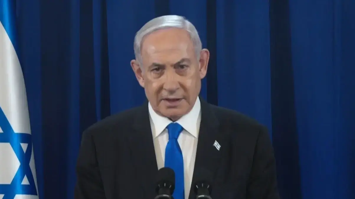 נתניהו במסיבת עיתונאים לאחר ניסיון חיסולו של מוחמד דף נתניהו במסיבת עיתונאים לאחר ניסיון חיסולו של מוחמד דף