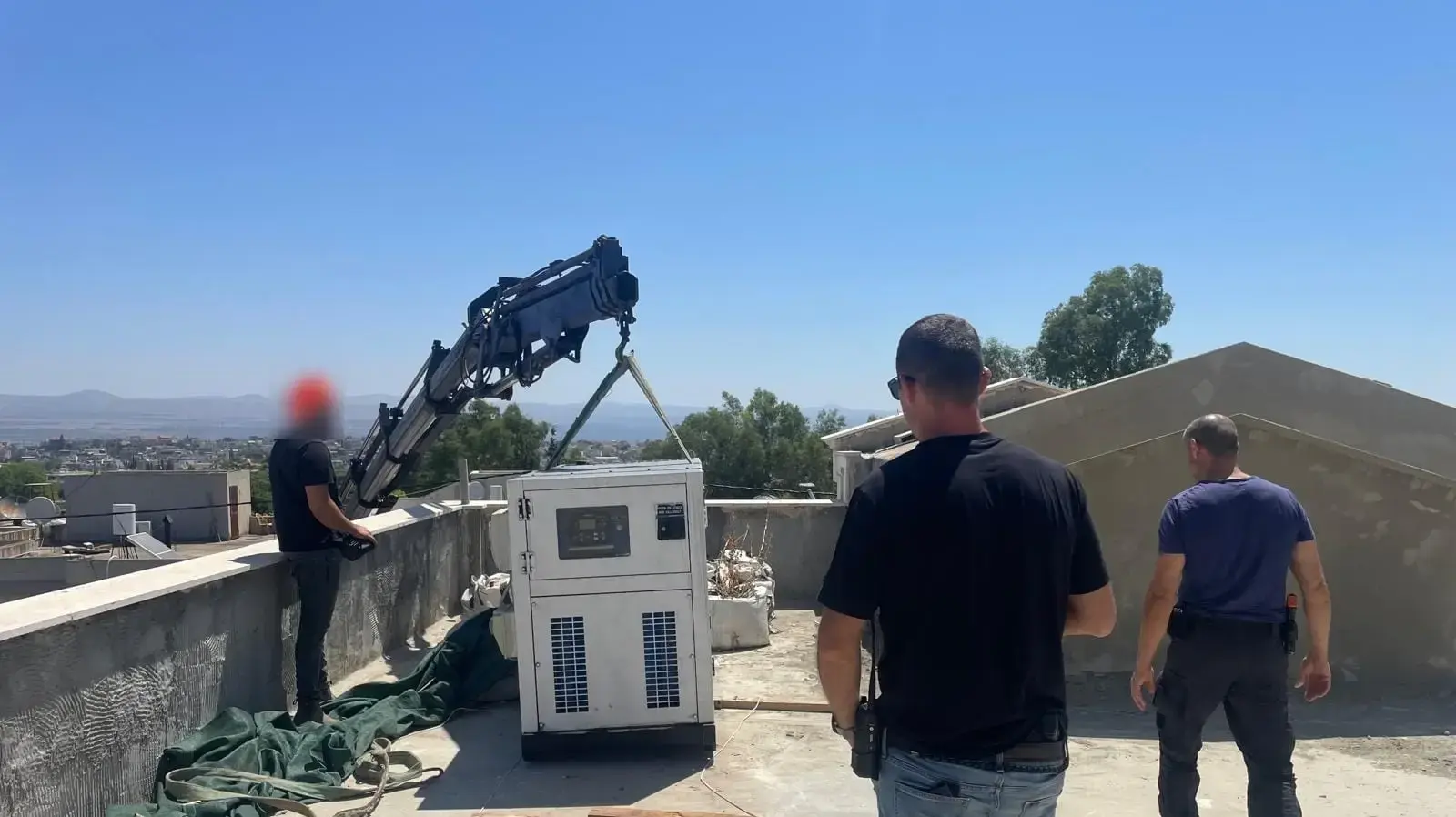 הגנרטור שנגנב ונמצא על גג תושב טובא זנגריה